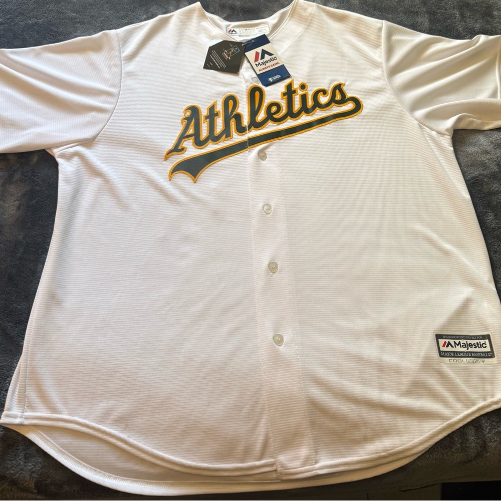 Oakland Athletics Khris Davis #2 White Majestic Home Baseball Jersey size 2XL